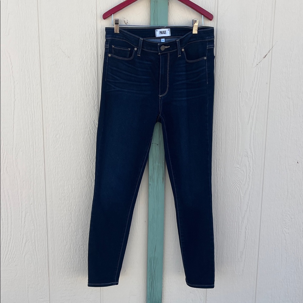 Paige Dark Wash Hoxton Ankle Jeans 30